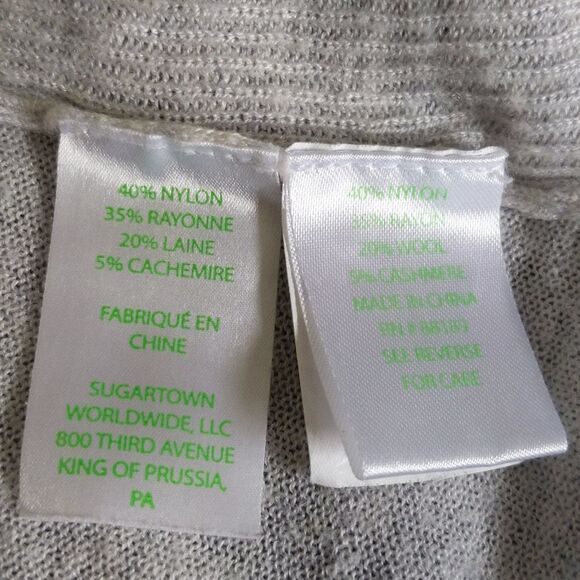 Lilly Pulitzer cashmere blend open front gray cardigan sweater with fringe S - Picture 5 of 6